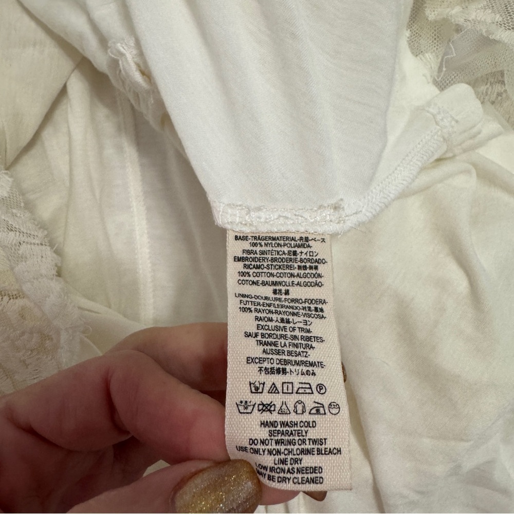 Free People Ivory Lace Fit & Flare Mini Dress | Sleeveless Boho Style | NWOT - Picture 7 of 8